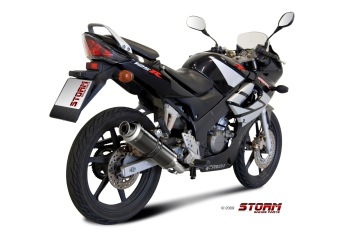 Storm By Mivv GP RVS Black Compleet 1in1 Uitlaatsysteem Met E-keur HONDA CBR 125 R 2004 - 2010