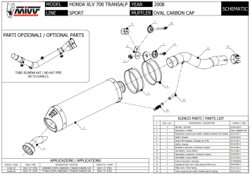 Mivv Oval Carbon met Carbon Cap Slip-on Einddemper met E-keur Honda XLV Transalp 700 2008 > 2013