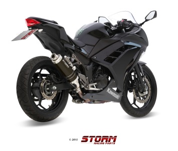 Storm By Mivv GP RVS Black Slip-On Einddemper Met E-keur KAWASAKI NINJA 300 2013 - 2016