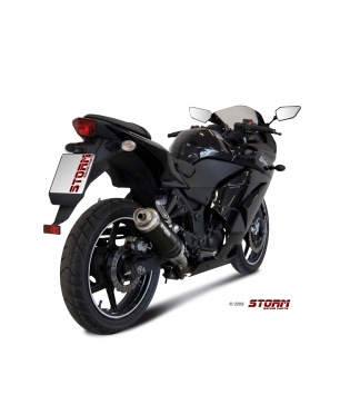 Storm By Mivv GP RVS Black Slip-On Einddemper Met E-keur KAWASAKI NINJA 250R 2008 - 2013