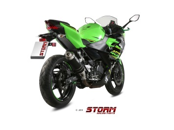 Storm By Mivv GP RVS Black Slip-On Einddemper Met E-keur KAWASAKI NINJA 400 2018 - 2023