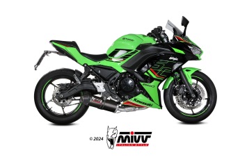 Mivv Oval Carbon Volledig Uitlaatsysteem met E-keur Kawasaki Ninja 650 2024 - 2025