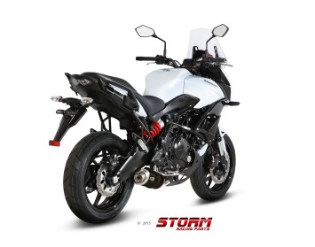 Storm By Mivv Oval RVS Black 2in1 Compleet Uitlaatsysteem Met E-keur KAWASAKI VERSYS 650 2015 - 2020
