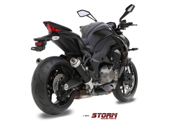 Storm By Mivv Dubbele GP RVS Black Slip-On Einddemper Met E-keur KAWASAKI Z 1000 2014 - 2020