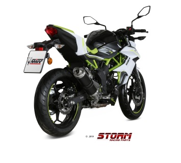 Storm By Mivv GP RVS Black Slip-On Einddemper Met E-keur KAWASAKI Z 125 2019 > 2024