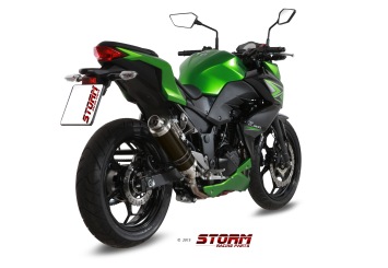 Storm By Mivv GP RVS Black Slip-On Einddemper Met E-keur KAWASAKI Z300 2015 - 2016