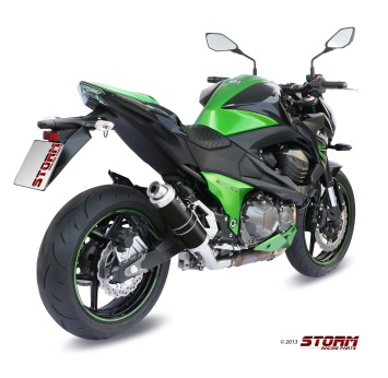 Storm By Mivv GP RVS Black Slip-On Einddemper Met E-keur Kawasaki Z 800 2013 - 2016