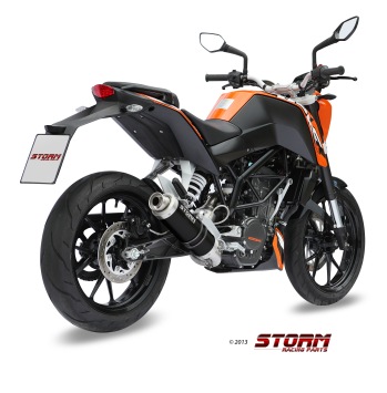 Storm By Mivv GP RVS Black Compleet 1in1 Uitlaatsysteem Met E-keur KTM 125 DUKE 2011 - 2016