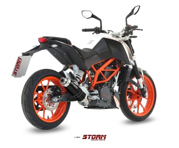 Storm By Mivv GP RVS Black Compleet 1in1 Uitlaatsysteem Met E-keur KTM 390 DUKE 2013 - 2016