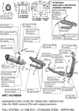Leovince LV One Evo RVS Volledig Uitlaatsysteem met E-keur incl. Katalysator Kawasaki Versys 650 2021 - 2024