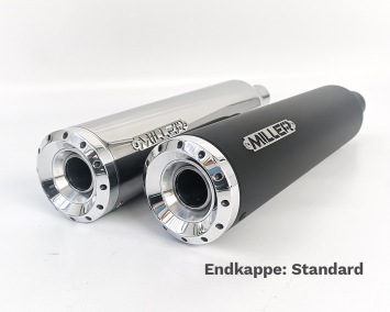 Miller Ocean Drive K Slip-on Einddemper Polished of Zwart met E-keur Yamaha XV1900 Midnight Star 2006 - 2016