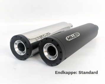 Miller Ocean Drive K Slip-on Einddemper Polished of Zwart met E-keur Yamaha XV1900 Midnight Star 2006 - 2016