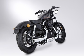 Miller Silverado II Slip-on Einddemper Set Polished of Matt Zwart met E-keur incl. Katalysator Harley Davidson Sportster XL1200 2014 - 2016