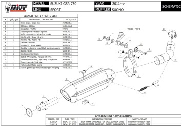 Mivv Suono RVS Black Slip-on Einddemper met E-keur Suzuki GSR 750 2011 > 2016