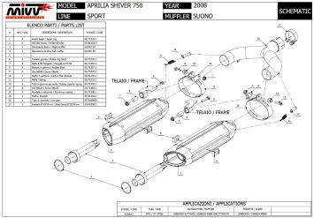 Mivv Suono RVS Slip-on dubbele Einddemper (L+R) Set Aprilia Shiver 750 2008 > 2016