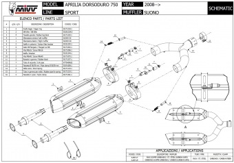 Mivv Suono RVS Slip-on dubbele Einddemper (L+R) Set Aprilia Dorsoduro 750 2008 > 2016