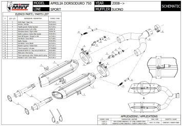 Mivv Suono RVS Black Slip-on dubbele Einddemper Set Aprilia Dorsoduro 750 2008 > 2016