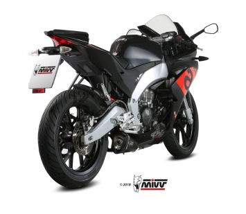 Mivv Delta Race RVS Black Slip-on Einddemper met E-keur Aprilia RS 125 2017 > 2020
