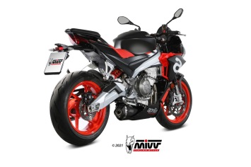 Mivv Delta Race RVS Black Compleet Uitlaatsysteem met E-keur Aprilia Tuono 660 2021 > 2024