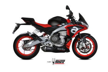Mivv Delta Race RVS Black Compleet Uitlaatsysteem met E-keur Aprilia Tuono 660 2021 > 2024