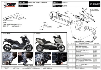 Mivv Suono RVS Black Slip-on Einddemper met E-keur BMW C 650 GT 2012 > 2015