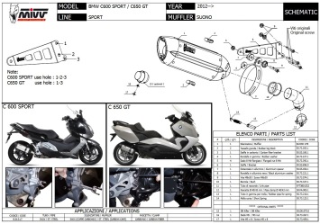 Mivv Suono RVS Black Slip-on Einddemper met E-keur BMW C 600 Sport 2012 > 2015