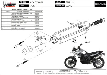 Mivv Suono RVS Black Slip-on Einddemper met E-keur BMW F 700 GS 2012 > 2017