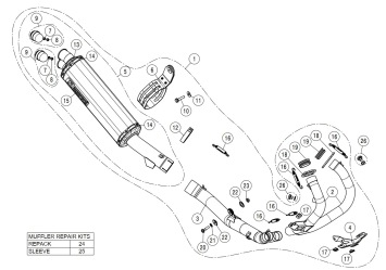 Akrapovic Racing Line Titanium Compleet Uitlaatsysteem zonder E-keur Honda CRF1100L Africa Twin Adventure Sports 2020 > 2023