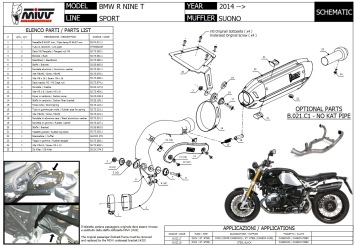 Mivv Suono RVS Black High Up Slip-on Einddemper BMW R NINE T 2014 > 2020