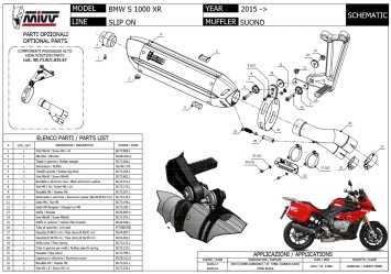 Mivv Suono RVS Black Slip-on Einddemper met E-keur BMW S 1000 XR 2015 > 2019