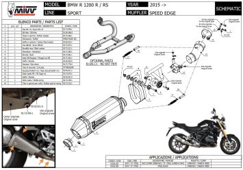 Mivv Speed Edge RVS Black Slip-on Einddemper met E-keur BMW R 1200 RS 2015 > 2018