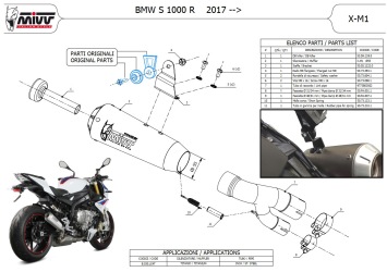 Mivv X-M1 Titanium Einddemper met E-keur BMW S 1000 R 2017 > 2020