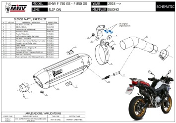 Mivv Suono RVS Black Slip-on Einddemper met E-keur BMW F 750 GS 2018 > 2024