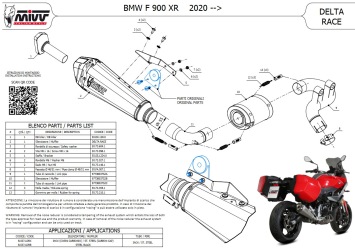Mivv Delta Race RVS Black Slip-on Einddemper met E-keur BMW F 900 XR 2020 > 2024