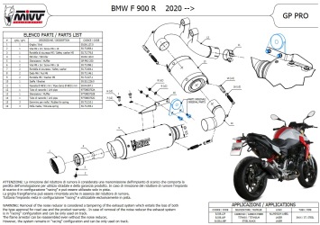 Mivv GP Pro RVS Black Slip-on Einddemper met E-keur BMW F 900 R 2020 > 2025