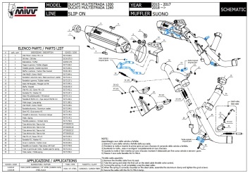 Mivv Suono RVS Black Slip-on Einddemper zonder E-keur incl. Decat Pipe Ducati Multistrada 1260 2018 > 2020