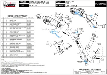 Mivv Delta Race RVS Black Slip-on Einddemper zonder E-keur Ducati Multistrada 1200 2015 > 2017