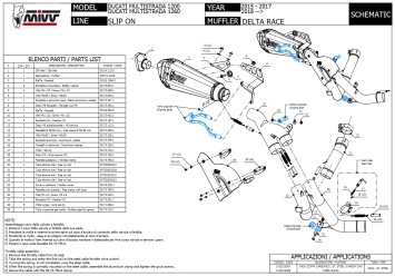 Mivv Delta Race RVS Slip-on Einddemper zonder E-keur Ducati Multistrada 1200 2015 > 2017