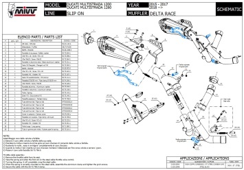 Mivv Delta Race RVS Slip-on Einddemper zonder E-keur Ducati Multistrada 1260 2018 > 2020