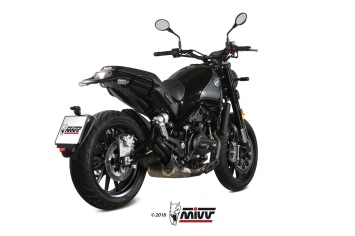 Mivv Double Gun Black Slip-on Einddemper met E-keur Benelli Leoncino 500 2017 > 2024
