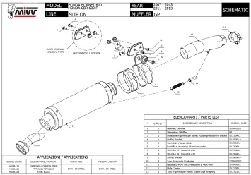 Mivv GP Carbon Slip-on Einddemper met E-keur Honda Hornet 600 2007 > 2013