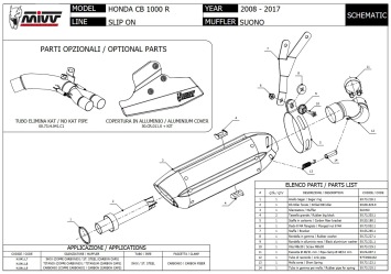 Mivv Suono RVS Black Slip-on Einddemper met E-keur Honda CB 1000 R 2008 > 2016