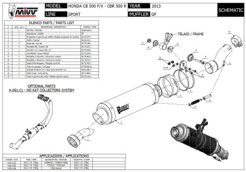 Mivv GP Carbon Slip-on Einddemper met E-keur Honda CBR 500 R 2013 > 2015