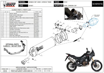 Mivv Oval Titanium Slip-on Einddemper met E-keur Honda CRF 1000 L Africa Twin 2016 > 2019