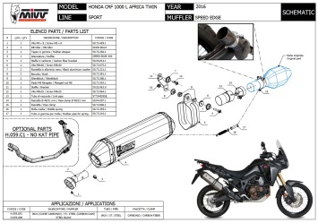 Mivv Speed Edge RVS Slip-on Einddemper met E-keur Euro3 en Euro4 Honda CRF 1000 L Africa Twin 2016 > 2019