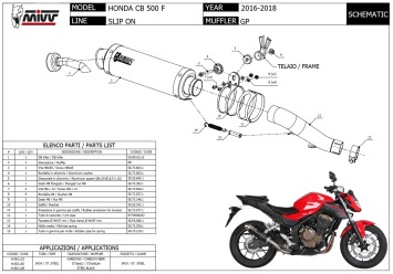 Mivv GP RVS Black Slip-on Einddemper met E-keur Honda CB 500 F 2016 > 2018