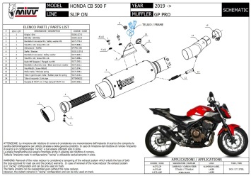 Mivv GP Pro RVS Black Slip-on Einddemper met E-keur Honda CB 500 F 2019 - 2024