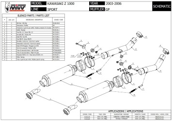 Mivv GP Carbon Slip-on Dubbele Einddemper (L+R) Kawasaki Z 1000 2003 > 2006