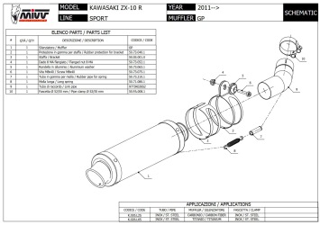 Mivv GP Carbon Slip-on Einddemper met E-keur Kawasaki ZX-10 R 2011 > 2015