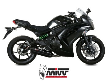 Mivv Suono RVS Black Compleet Uitlaatsysteem met E-keur Kawasaki ER-6 N / F 2012 > 2016